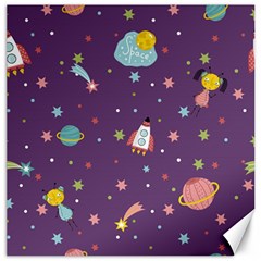 Space Travels Seamless Pattern Vector Cartoon Canvas 12  X 12  by Vaneshart