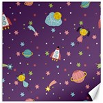 Space Travels Seamless Pattern Vector Cartoon Canvas 16  x 16  15.2 x15.41  Canvas - 1