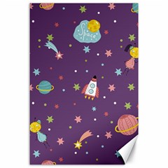 Space Travels Seamless Pattern Vector Cartoon Canvas 24  X 36  by Vaneshart