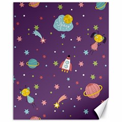 Space Travels Seamless Pattern Vector Cartoon Canvas 11  X 14  by Vaneshart