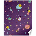 Space Travels Seamless Pattern Vector Cartoon Canvas 11  x 14  10.95 x13.48  Canvas - 1