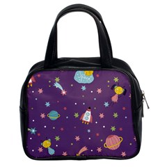 Space Travels Seamless Pattern Vector Cartoon Classic Handbag (two Sides) by Vaneshart