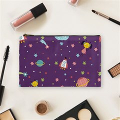 Space Travels Seamless Pattern Vector Cartoon Cosmetic Bag (medium) by Vaneshart