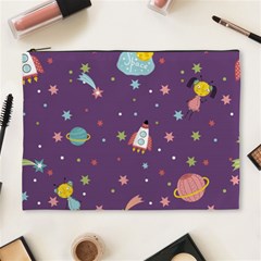 Space Travels Seamless Pattern Vector Cartoon Cosmetic Bag (xl) by Vaneshart