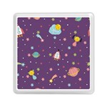 Space Travels Seamless Pattern Vector Cartoon Memory Card Reader (Square) Front