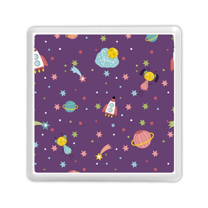 Space Travels Seamless Pattern Vector Cartoon Memory Card Reader (Square)