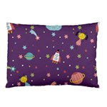 Space Travels Seamless Pattern Vector Cartoon Pillow Case (Two Sides) Front