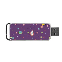 Space Travels Seamless Pattern Vector Cartoon Portable Usb Flash (one Side) by Vaneshart