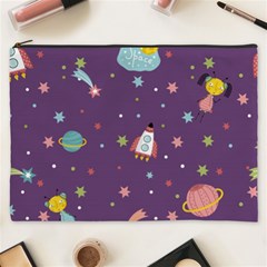 Space Travels Seamless Pattern Vector Cartoon Cosmetic Bag (xxxl) by Vaneshart