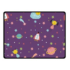 Space Travels Seamless Pattern Vector Cartoon Double Sided Fleece Blanket (small)  by Vaneshart