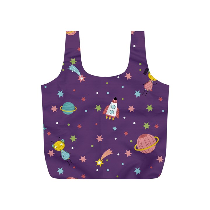 Space Travels Seamless Pattern Vector Cartoon Full Print Recycle Bag (S)