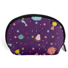 Space Travels Seamless Pattern Vector Cartoon Accessory Pouch (large) by Vaneshart