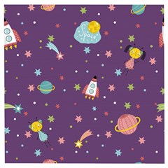 Space Travels Seamless Pattern Vector Cartoon Wooden Puzzle Square by Vaneshart