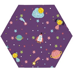 Space Travels Seamless Pattern Vector Cartoon Wooden Puzzle Hexagon by Vaneshart