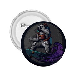 Illustration Astronaut Cosmonaut Paying Skateboard Sport Space With Astronaut Suit 2 25  Buttons by Vaneshart