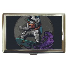 Illustration Astronaut Cosmonaut Paying Skateboard Sport Space With Astronaut Suit Cigarette Money Case by Vaneshart