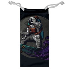 Illustration Astronaut Cosmonaut Paying Skateboard Sport Space With Astronaut Suit Jewelry Bag by Vaneshart