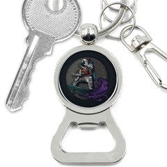 Illustration Astronaut Cosmonaut Paying Skateboard Sport Space With Astronaut Suit Bottle Opener Key Chain by Vaneshart