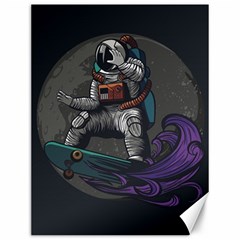 Illustration Astronaut Cosmonaut Paying Skateboard Sport Space With Astronaut Suit Canvas 12  X 16  by Vaneshart