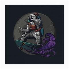 Illustration Astronaut Cosmonaut Paying Skateboard Sport Space With Astronaut Suit Medium Glasses Cloth (2 Sides) by Vaneshart