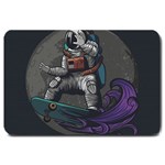 Illustration Astronaut Cosmonaut Paying Skateboard Sport Space With Astronaut Suit Large Doormat  30 x20  Door Mat