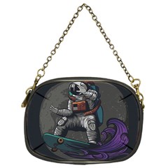 Illustration Astronaut Cosmonaut Paying Skateboard Sport Space With Astronaut Suit Chain Purse (one Side) by Vaneshart