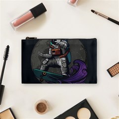 Illustration Astronaut Cosmonaut Paying Skateboard Sport Space With Astronaut Suit Cosmetic Bag (small) by Vaneshart