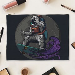 Illustration Astronaut Cosmonaut Paying Skateboard Sport Space With Astronaut Suit Cosmetic Bag (xl) by Vaneshart