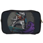 Illustration Astronaut Cosmonaut Paying Skateboard Sport Space With Astronaut Suit Toiletries Bag (Two Sides) Front