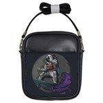 Illustration Astronaut Cosmonaut Paying Skateboard Sport Space With Astronaut Suit Girls Sling Bag Front