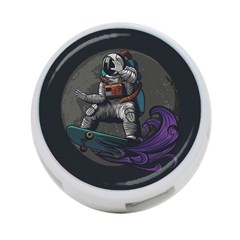 Illustration Astronaut Cosmonaut Paying Skateboard Sport Space With Astronaut Suit 4-port Usb Hub (one Side) by Vaneshart