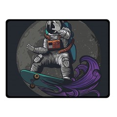 Illustration Astronaut Cosmonaut Paying Skateboard Sport Space With Astronaut Suit Fleece Blanket (small) by Vaneshart