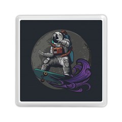 Illustration Astronaut Cosmonaut Paying Skateboard Sport Space With Astronaut Suit Memory Card Reader (square) by Vaneshart