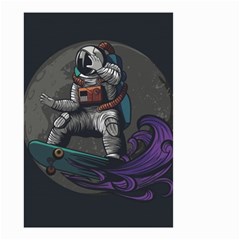 Illustration Astronaut Cosmonaut Paying Skateboard Sport Space With Astronaut Suit Small Garden Flag (two Sides) by Vaneshart