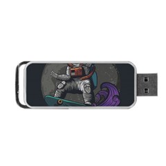 Illustration Astronaut Cosmonaut Paying Skateboard Sport Space With Astronaut Suit Portable Usb Flash (two Sides) by Vaneshart