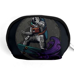 Illustration Astronaut Cosmonaut Paying Skateboard Sport Space With Astronaut Suit Accessory Pouch (medium) by Vaneshart