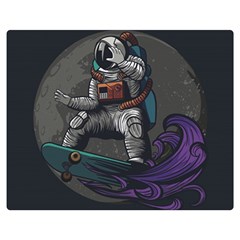 Illustration Astronaut Cosmonaut Paying Skateboard Sport Space With Astronaut Suit Double Sided Flano Blanket (medium)  by Vaneshart