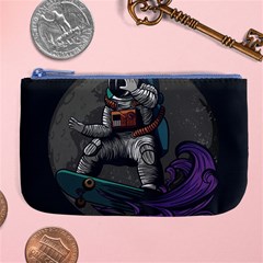 Illustration Astronaut Cosmonaut Paying Skateboard Sport Space With Astronaut Suit Large Coin Purse by Vaneshart