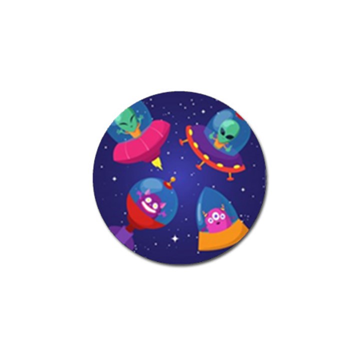 Cartoon Funny Aliens With Ufo Duck Starry Sky Set Golf Ball Marker (10 pack)