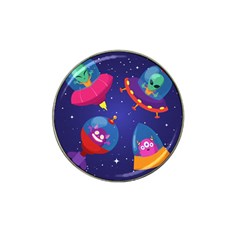 Cartoon Funny Aliens With Ufo Duck Starry Sky Set Hat Clip Ball Marker (4 Pack) by Vaneshart