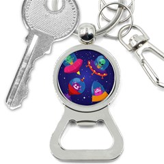 Cartoon Funny Aliens With Ufo Duck Starry Sky Set Bottle Opener Key Chain by Vaneshart