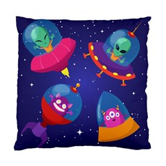 Cartoon Funny Aliens With Ufo Duck Starry Sky Set Standard Cushion Case (two Sides) by Vaneshart