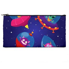 Cartoon Funny Aliens With Ufo Duck Starry Sky Set Pencil Case by Vaneshart