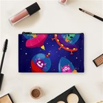 Cartoon Funny Aliens With Ufo Duck Starry Sky Set Cosmetic Bag (Small) Front