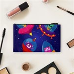 Cartoon Funny Aliens With Ufo Duck Starry Sky Set Cosmetic Bag (Small) Back