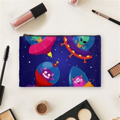 Cartoon Funny Aliens With Ufo Duck Starry Sky Set Cosmetic Bag (medium) by Vaneshart