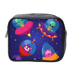 Cartoon Funny Aliens With Ufo Duck Starry Sky Set Mini Toiletries Bag (two Sides) by Vaneshart