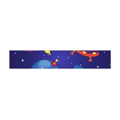 Cartoon Funny Aliens With Ufo Duck Starry Sky Set Flano Scarf (mini) by Vaneshart