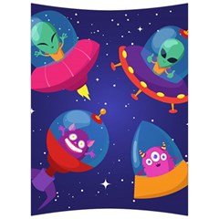 Cartoon Funny Aliens With Ufo Duck Starry Sky Set Back Support Cushion by Vaneshart