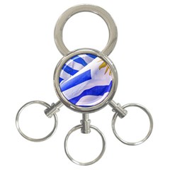 Uruguay Flags Waving 3-ring Key Chain by dflcprintsclothing